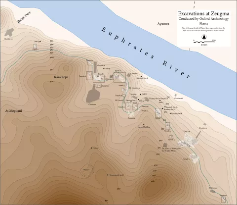 Map of the site of the Roman city of Zeugma