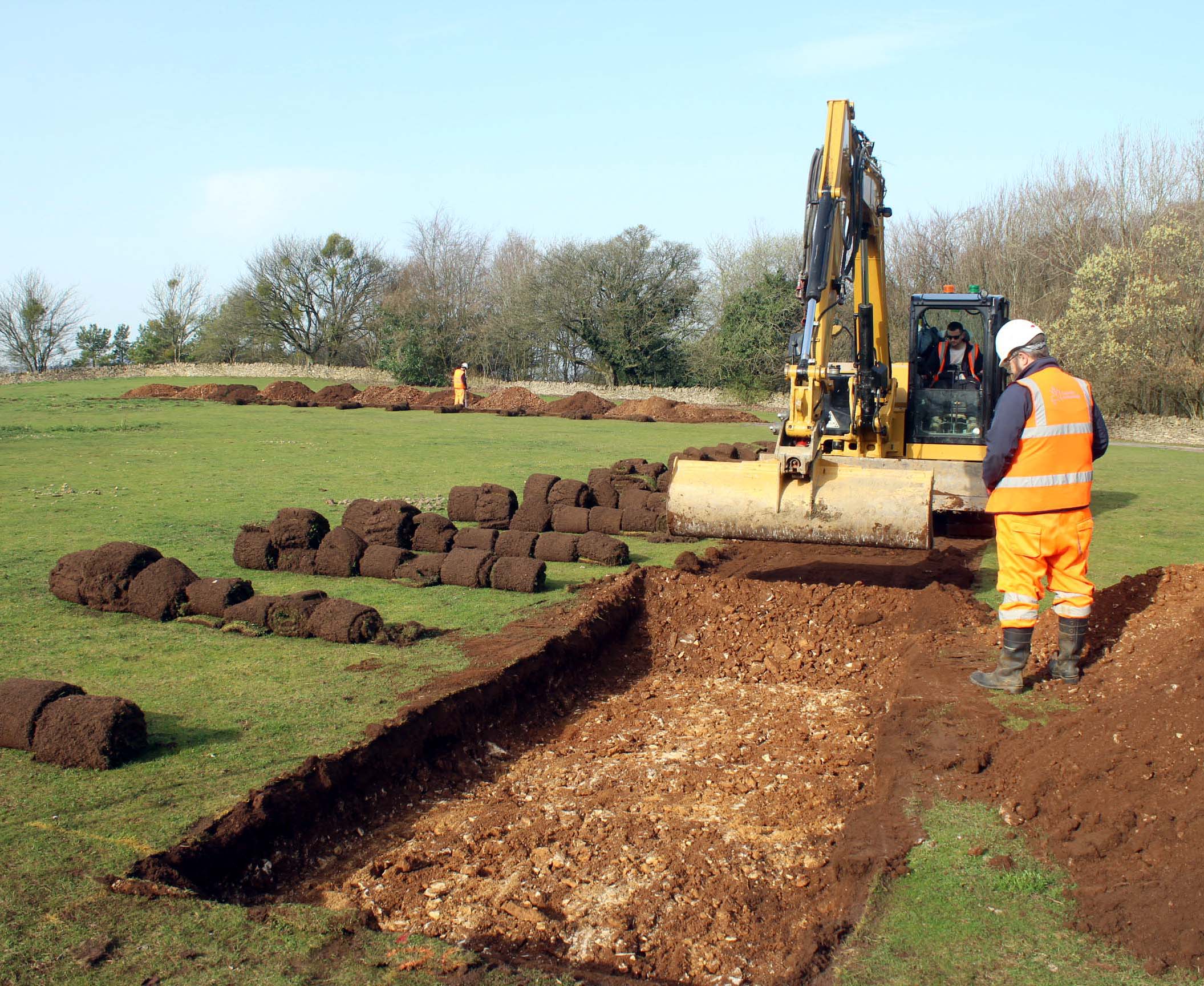 digging trial trenches with machines