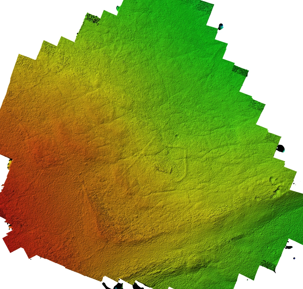 Hillshade view of the upper / western part of the coaxial field system