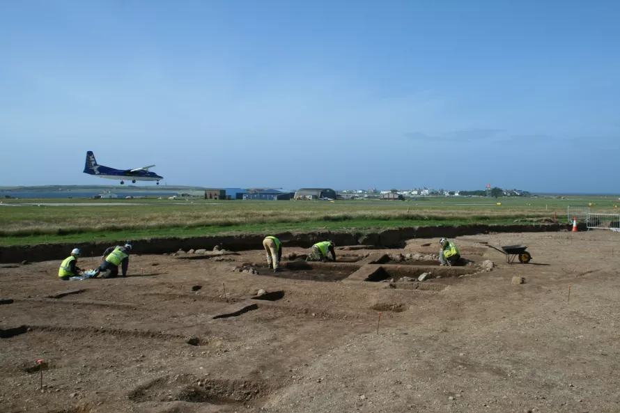 View of the excavations at Ronaldsway airport, Isle of Man