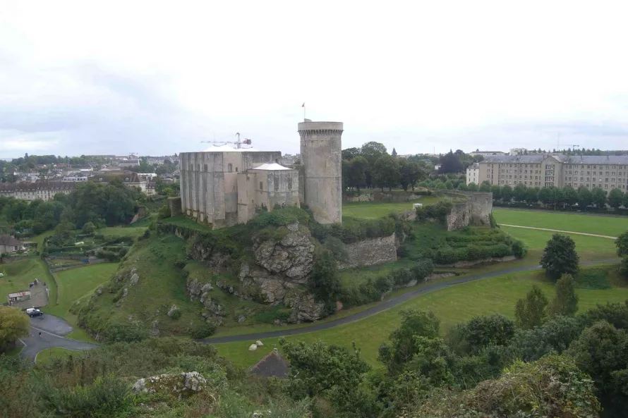 Aerial view of the Chateau de Falaise