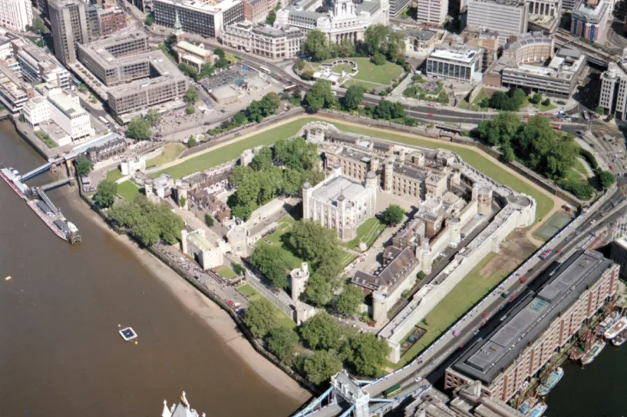 Aerial view of the Tower of London 