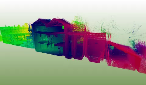  A laser scan of Lion Mill in Stoneyhurst, Lancashire