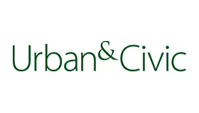 Text logo in green reading Urban & Civic