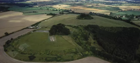 Aerial view of the Wittenham Clumps, South Oxfordshire