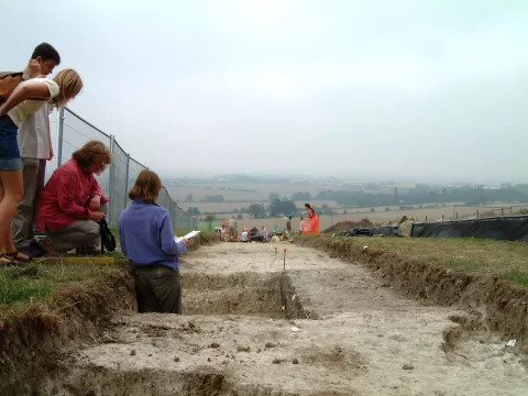 Volunteers during the excavations