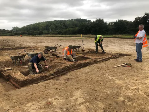 Veterans from Operation Nightingale excavating at thew Weeley Barracks site 