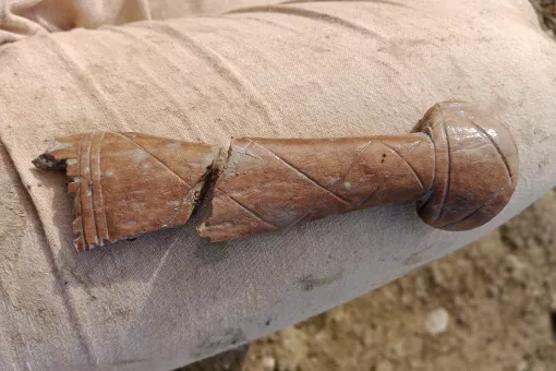 broken fragments of a bone weaving comb