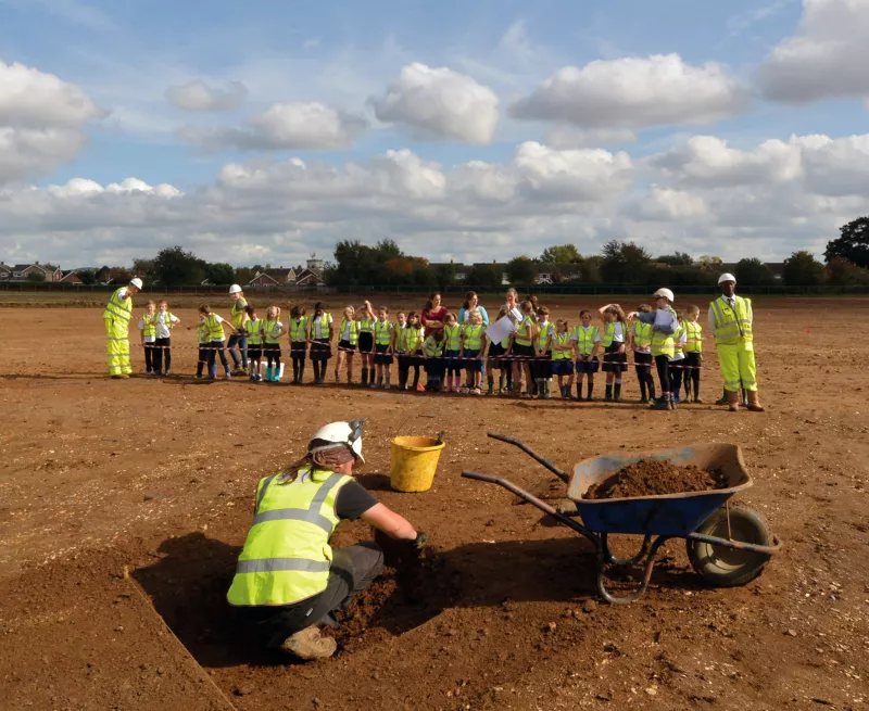 School visit on an archaeological excavation