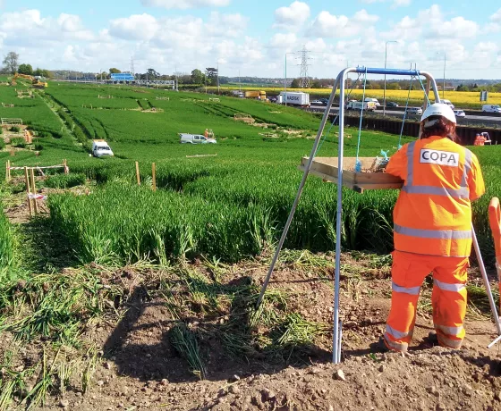 COPA staff soil sieving and trenching in the Colne Valley ahead of the HS2 work
