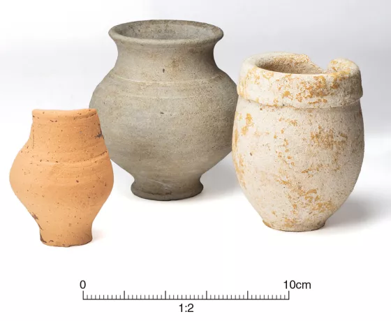Roman pottery vessels from the excavations from the Roman roadside settlement at Fleet Marston