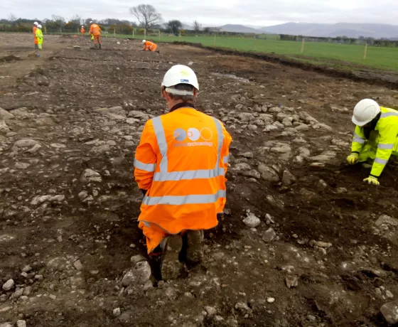 Archaeologists excavate the Roman road