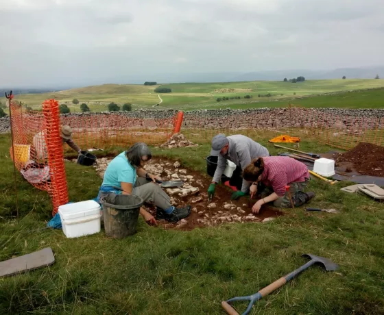 Excavating and cleaning the upper surface of the wall/bank