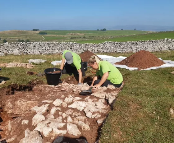 The apprentices digging Trench 13