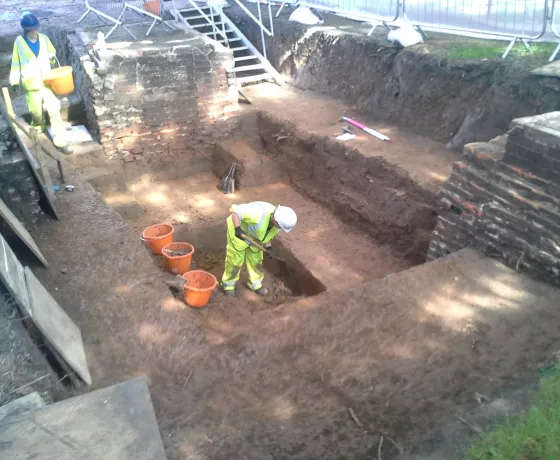 Archaeologists excavating the site in Hull