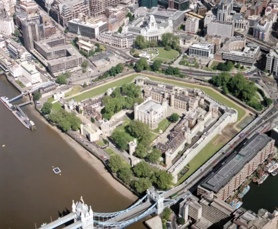 Aerial view of the Tower of London 